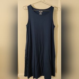 Wool& Camellia Tank Dress Marine Blue Medium